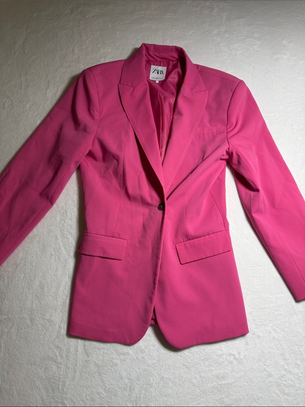 Zara Pink Single-Button Tailored Blazer